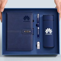 Ensemble cadeau de luxe personnalisable : Carnet A5 en cuir PU, compagnon d'affaires avec mug isotherme en acier inoxydable 304 et stylo
