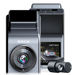 Caméra embarquée Botslab 3K à double objectif 160° °   Vision nocturne grand angle avec IA, Wi-Fi et capteur G pour utilisation en intérieur de voiture - Product Image 1