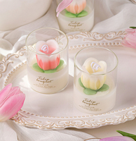 Handgefertigte Blumenförmige Tulpen-Duftkerze für Hochzeit Valentinstag Muttertag Neujahr Erntedankfest-Aromatherapie
