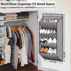 Large Deep Pockets Over-the-Door Shoe & Clothing Organizer Short Hanging <b>Rack</b> for Closet Sneaker <b>Storage</b> - Product Image 2