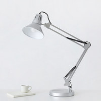 Lampe de table LED à bras articulé en métal pliable de style moderne avec alimentation CA, lumière de lecture protectrice pour les yeux pour la maison, le bureau et la salle de lecture