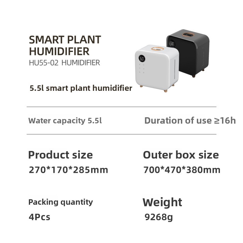 Kego Smart APP-Controlled 5.5L Ultrasonic Humidifier Humidistat Aromatherapy Silent Operation Portable Household Use Energy