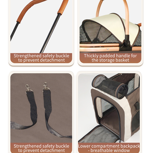 Nuevo Carrito Plegable de Lujo para Mascotas, de Doble Capa, Desmontable, Portátil, para Perros y Gatos - Product Image 2