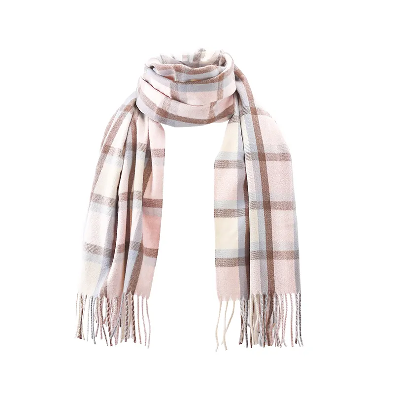 Fashion Warm thickened Pashmina Neck Scarves Shawl Blanket Plaid Tassel Comfortable Cashmere Polyester Winter Scarf