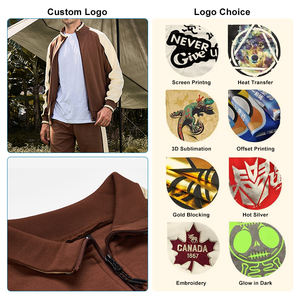 Conjunto de Chaqueta y Pantalones Deportivos de Invierno para Hombre LAYENNE, con Cremallera, Cortavientos, Transpirable, con Logotipo Bordado Personalizado - Product Image 2