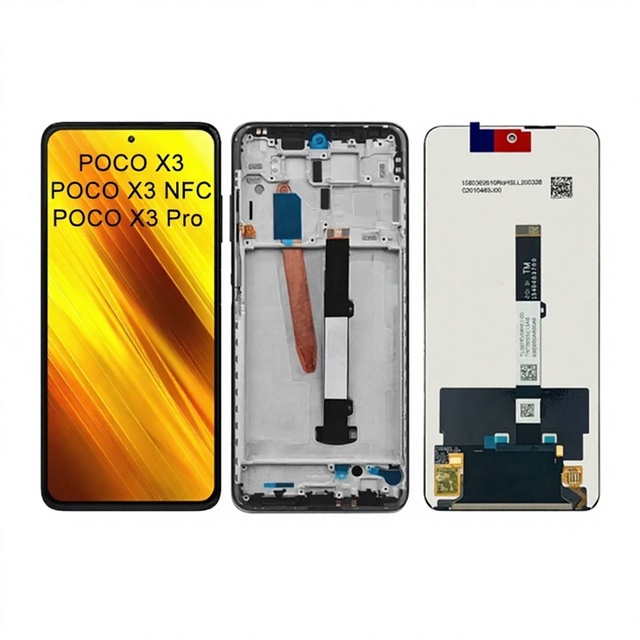 For Poco X3 LCD TFT Screen Assembly with Inner and Outer Screens and Frame