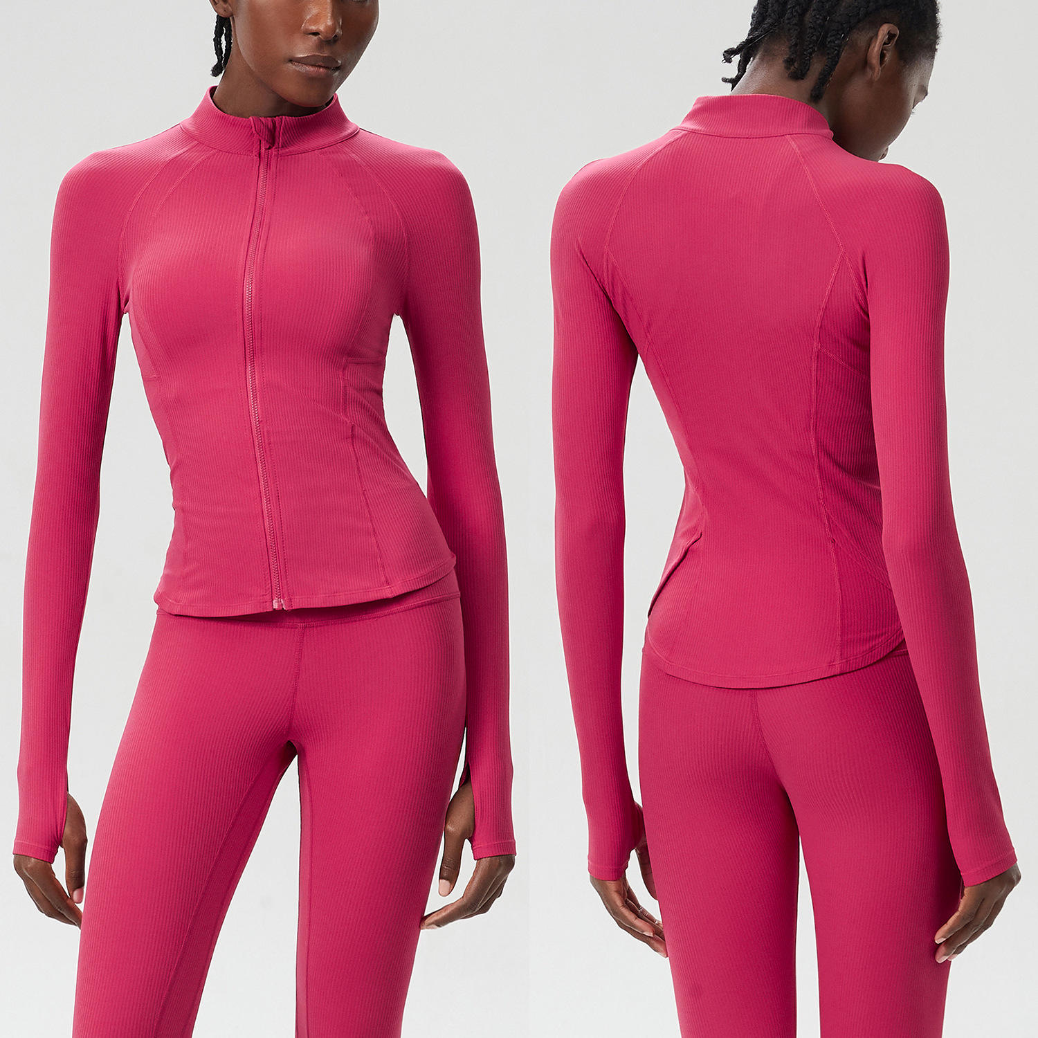 micro-pressure zipper sports jacket, wild berry red