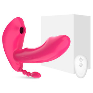 Control remoto 3 en 1 con cabezal de dildo, bolas anales y vibrador de succión portátil - Product Image 5