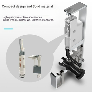 <span class=keywords><strong>Réservoir</strong></span> de toilette mural à double chasse d'eau premium, économiseur d'eau, design en verre trempé - Product Image 6
