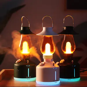 2023 New Design Outdoor Camping Humidifier Portable LED Essential Oil Diffuser Kerosene Lamp USB Air Purifying for Outdoor