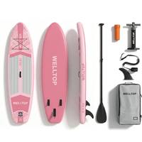 Planche à pagaie gonflable tout-terrain de qualité allemande OEM 305*81*15CM en EVA/PVC, écologique, portable, pour lacs et rivières, SUP 3 ailerons