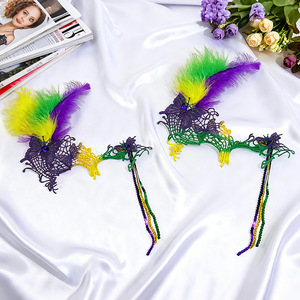 Máscara <span class=keywords><strong>de</strong></span> Encaje con Plumas <span class=keywords><strong>de</strong></span> Pavo Real para Disfraces, Unisex, Ideal para Fiestas, Bailes, Carnaval y Juegos <span class=keywords><strong>de</strong></span> Rol - Product Image 2