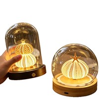 Veilleuse Épine de Mer avec Interrupteur Latéral, Guirlande Lumineuse LED USB, Support en Bambou, Boucle à Clip EVA, Fleurs Séchées Préservées, Cadeau d'Anniversaire