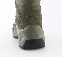 Bottes tactiques hautes en cuir kaki pour hommes, imperméables, avec semelle en caoutchouc EVA, chaussures de sécurité pour sports d'hiver en extérieur et survie