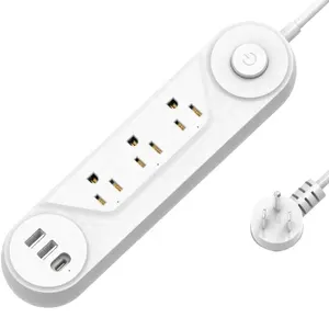 US standard smart PD 30W flexible portable extension surge protector power strip with USB