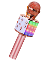 Microphone karaoké sans fil rechargeable BT avec haut-parleur intégré, micro KTV portable pour fêtes à domicile et chant en extérieur