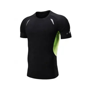Abbigliamento con Logo personalizzato Top atletico Spandex elasticizzato magliette sportive da corsa magliette da ginnastica da uomo ad asciugatura rapida
