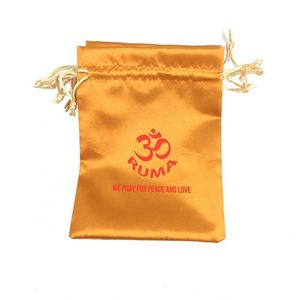 Sacs à cordon personnalisés pour perruques, sacs en satin, pochettes de rangement anti-poussière pour sous-vêtements, pochettes en tissu couleur or, pochettes en soie pour peignes - Product Image 3