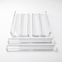 Support de rangement rectangulaire transparent en acrylique pour tuiles de Mahjong, ensemble de 4 pièces avec repoussoirs, pour utilisation en soirée et logo personnalisé