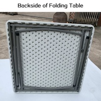 Vente flash - Tables carrées en plastique HDPE modernes et légères de 86 cm pour événements en plein air, banquets, mariages, fêtes, camping, pique-niques