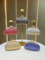 Nouvelle Pochette Brillante en Strass avec Chaîne, Sacs de Soirée et Sacs à Main pour Femmes, Sacs à Main Perlés en Cristal avec Poignée Diamantée