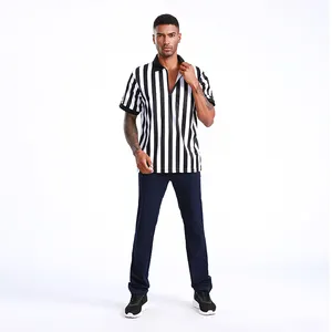 Wholesale football sport quickly dry zip collar soccer referee shirt