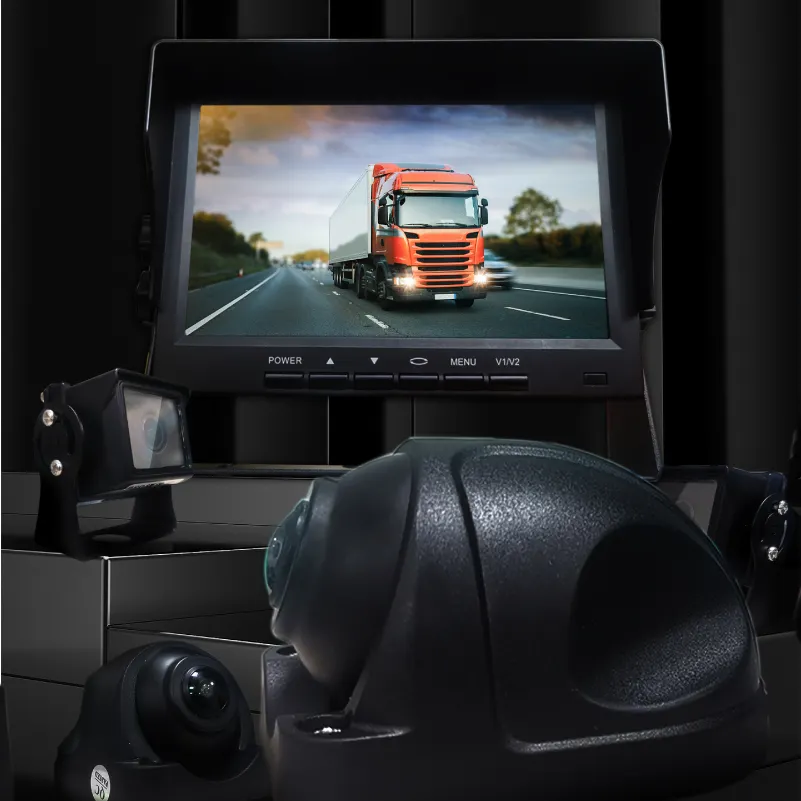 Richmor Monitor Mobil Van, Monitor Lcd 7 Inci Sistem Kamera Cadangan 4 Kamera