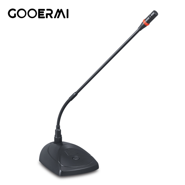 Professional Gooseneck Condenser Microphone with 3V-48V Dual Power Supply for Conference Room Podium and Speech Lectern