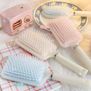 Peigne à cheveux à coussin d'air, grand, bleu clair, moelleux, pour massage, pour femmes, usage domestique - Product Image 2