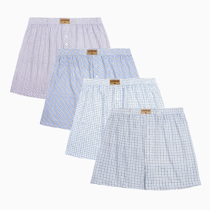 Повседневные домашние клетчатые хлопковые тканые мужские брюки со стрелками