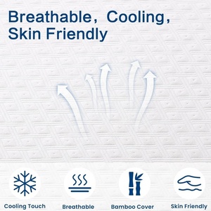 Funda de colchón de espuma de memoria refrigerada por gel Funda suave extraíble para un cómodo soporte corporal y descompresión - Product Image 5