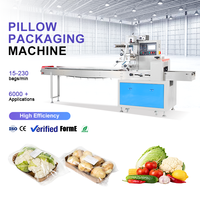 Machine d'emballage semi-automatique pour légumes, laitue, pommes de terre, avec film flow pack