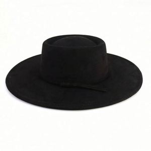 Custom Outdoor Wholesale Fashion Design Wide Brim Panama <b>Hat</b> Men Party Felt Suede Fedora <b>Hat</b> With <b>Band</b> - Product Image 3