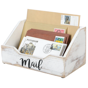 Cổ Điển Trắng Gỗ Thư Sorter Khay Đa-Chức Năng Máy Tính Để Bàn Tổ Chức Chủ Cho Nhà Và Văn Phòng - Product Image 1