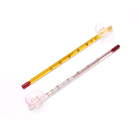 14.5CM מדחום טבולה אקווריום מדחום עבור מים טמפרטורת מדידה, עמיד למים כוס יניקה שימושי GlassTube