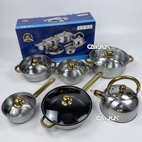 Batterie de cuisine Offre Spéciale 12 pièces en acier inoxydable triplement casseroles et poêles antiadhésives de haute qualité avec couvercle en verre pour une utilisation en cuisine