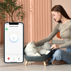 Luxury Small Cat Nest Cozy <strong>Pet</strong> <strong>Sofa</strong> with Cooling &amp; Heating Remote Control Heated Custom Bed Couch App Controlled Animal Pattern - Product Image 1