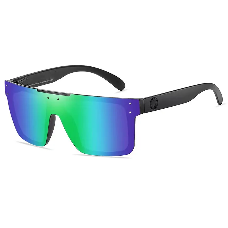 आउटडोर हीट स्पोर्ट्स वेव पुरुष धूप का चश्मा ब्रांड का नाम एक टुकड़ा धूप का चश्मा ध्रुवीकृत लोगो और रंग बॉक्स पैकेजिंग
