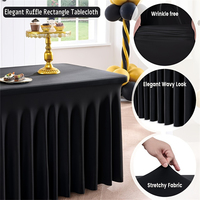 Couverture de table élastique de banquet en polyester de haute qualité jupe de nappe extensible de mariage en spandex à volants