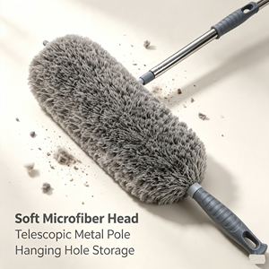 Microfiber Multi-Functional Furniture <b>Cleaning</b> <b>Duster</b> Set Flexible Adjustable Telescopic Handle Replaceable Head for Household - Product Image 2