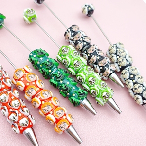Stylo B7059 Halloween à perles, stylo à bille DIY avec breloques de dessins animés d'Halloween, idéal pour la promotion, le bureau, les loisirs créatifs et les cadeaux - Product Image 6