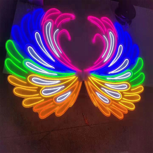 Lettres néon personnalisées Ailes d'<span class=keywords><strong>ange</strong></span> Logo d'entreprise Enseigne néon LED Bande néon pour fête Décoration de mariage Acrylique - Product Image 4