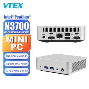 N3700 Quad Core Nhỏ Gọn Mini PC Win 10 <span class=keywords><strong>DDR3</strong></span> RAM 8G Kép M.2 SATA SSD Wifi5 Bt4.2 Loại C Điện Năng Thấp 6W Tdp Nhà Văn Phòng Mini PC - Product Image 1