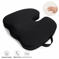 Coussin de siège en mousse à mémoire de forme en U pour chaise de bureau, coussin anti-hémorroïdes en peluche pour assise prolongée, coussin lombaire épaissi pour tabouret et chaise