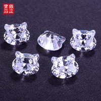 Vente en gros de pierres précieuses en zircone cubique synthétique de qualité AAAAA en forme de tête de chat, 8,5*10 mm (créées en laboratoire) pour la fabrication de bijoux