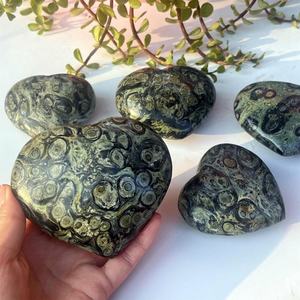 Cristal de Cuarzo en Forma de Corazón, Jaspe Kambaba Natural, Regalos de Sanación Reiki - Product Image 3