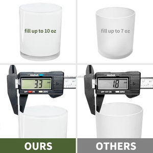 Porte-bougie cylindrique <span class=keywords><strong>en</strong></span> verre blanc et noir brillant <span class=keywords><strong>de</strong></span> 10 oz avec couvercle et boîte - Décoration <span class=keywords><strong>de</strong></span> <span class=keywords><strong>Noël</strong></span> écologique pour la maison - Product Image 2