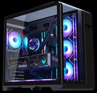 Boîtier PC avec ventilateurs, moniteur de température, aquarium panoramique 270°, côté GPU 400 mm, refroidissement par eau 360 mm, boîtier d'ordinateur de jeu ATX
