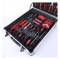 El Mejor Kit de Herramientas de 299 Piezas - Caja de Aluminio, 4 Niveles, Más de 200 Artículos de Ferretería para el Hogar/Taller/Automóvil