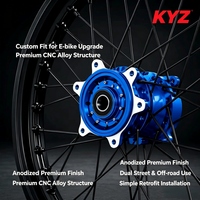 Jeu de roues à rayons bleus en alliage d'aluminium CNC KYZ 21 1.6 18 1.85, jantes anodisées neuves pour moto électrique tout-terrain Light Bee X LBX